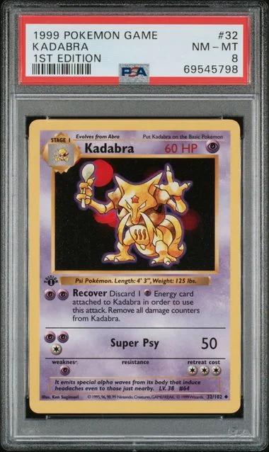 1999 Pokemon Base Set 1st Edition Kadabra #32 card image