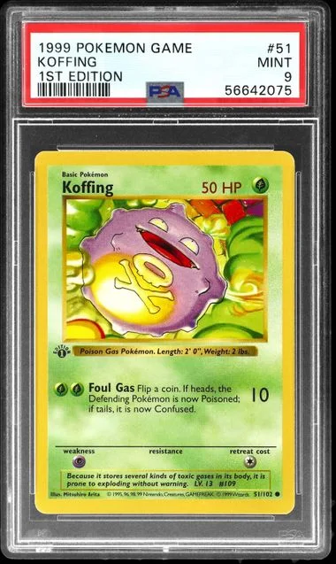 1999 Pokemon Base Set 1st Edition Koffing #51 card image