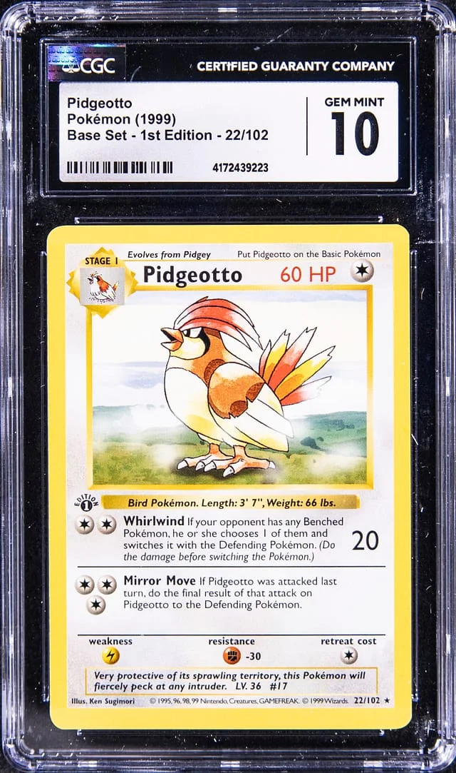 1999 Pokemon Base Set 1st Edition Pidgeotto #22 card image