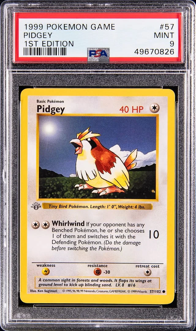 1999 Pokemon Base Set 1st Edition Pidgey #57 card image
