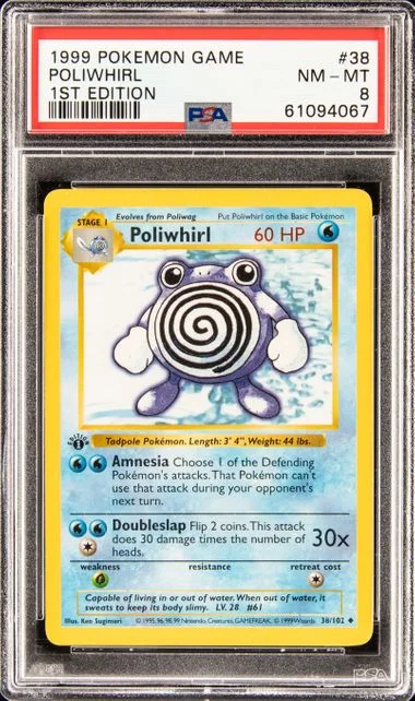 1999 Pokemon Base Set 1st Edition Poliwhirl #38 card image