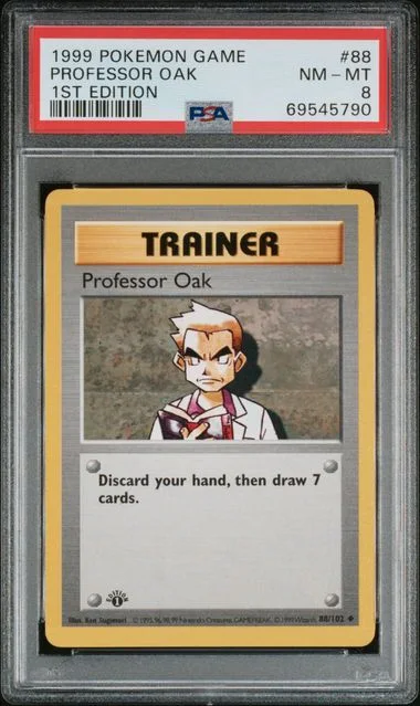 1999 Pokemon Base Set 1st Edition Professor Oak #88 card image