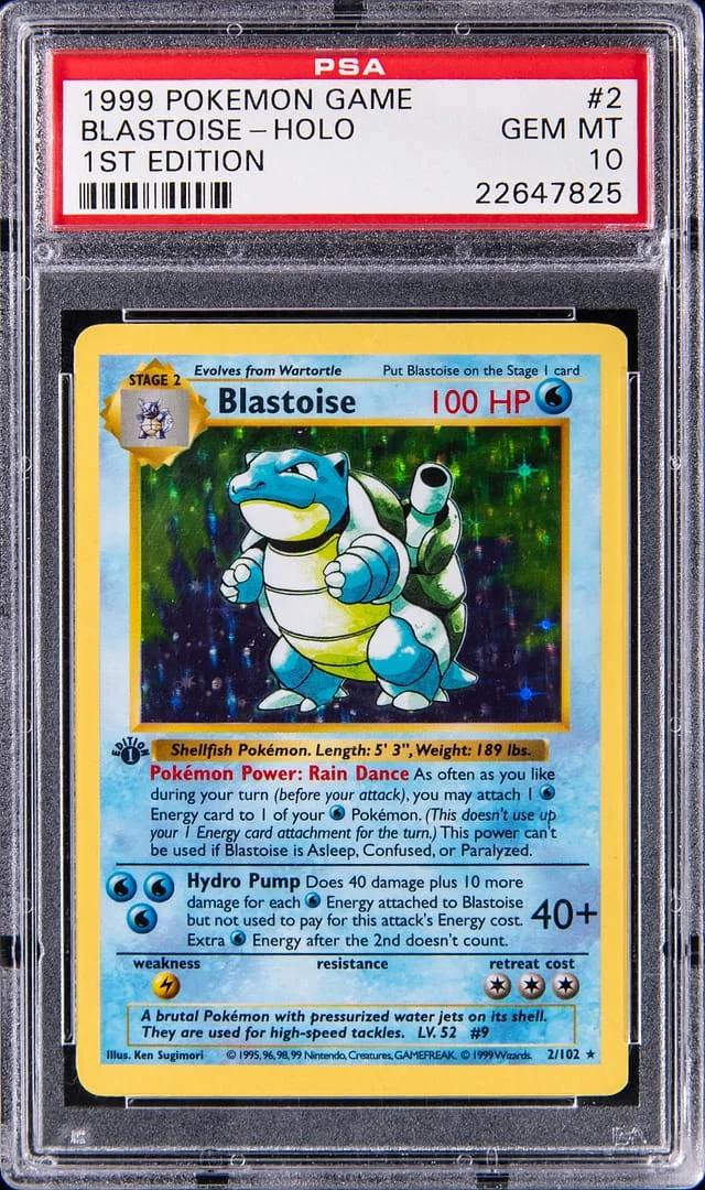 1999 Pokemon Base Set 1st Edition Rare Holofoil Blastoise #2 card image
