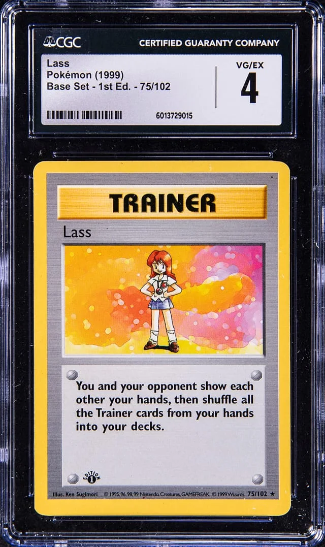 1999 Pokemon Base Set 1st Edition Rare Lass #75 card image
