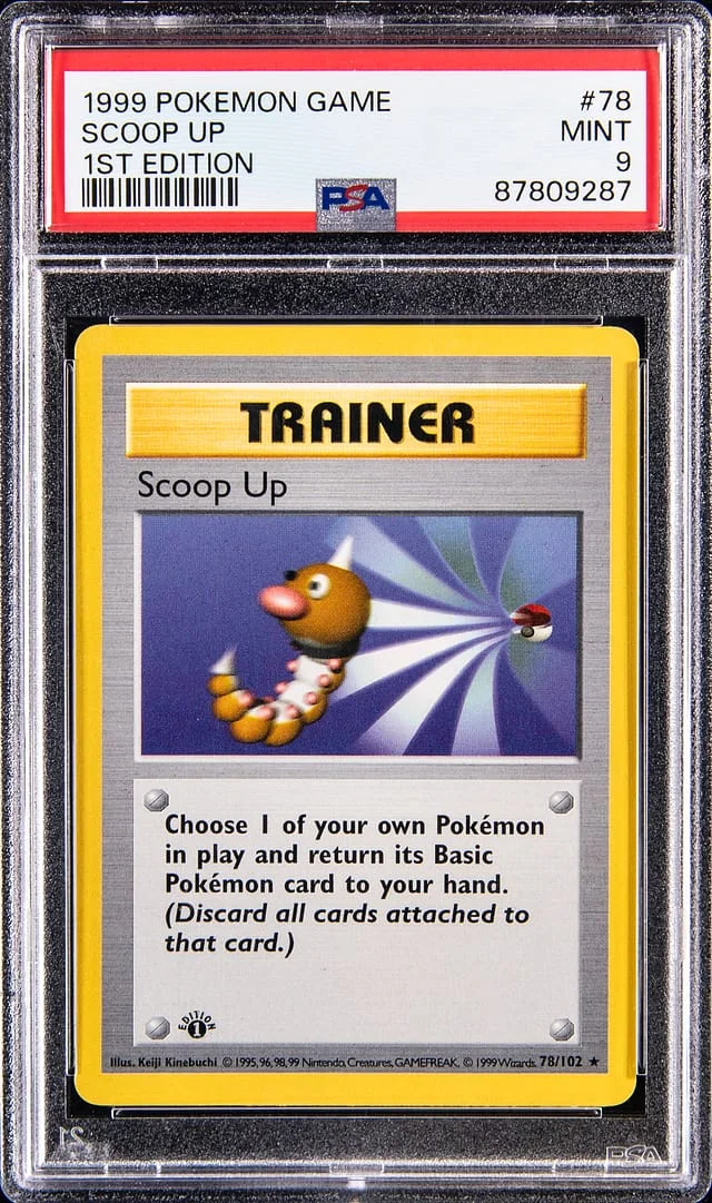 1999 Pokemon Base Set 1st Edition Scoop Up #78 card image