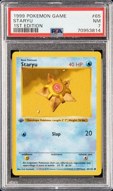 1999 Pokemon Base Set 1st Edition Staryu #65 card image