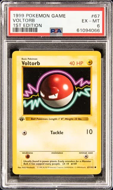 1999 Pokemon Base Set 1st Edition Voltorb #67 card image