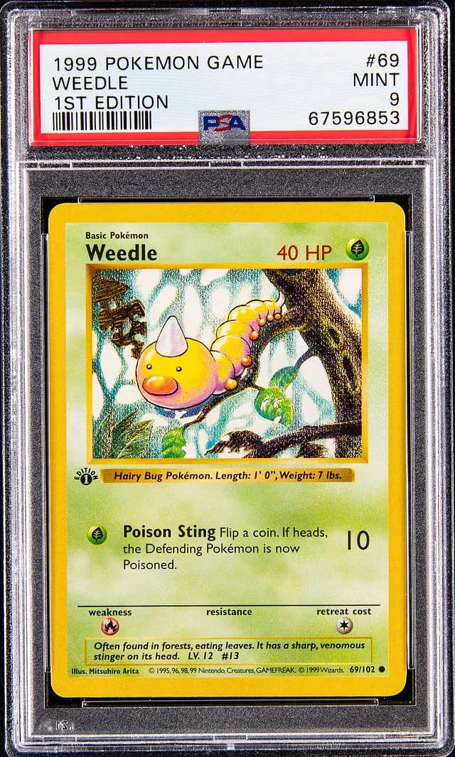 1999 Pokemon Base Set 1st Edition Weedle #69 card image