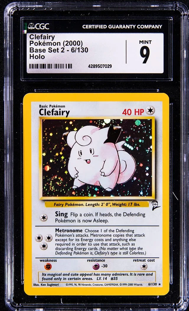 1999 Pokemon Base Set 2 Rare Holofoil Clefairy #6 card image