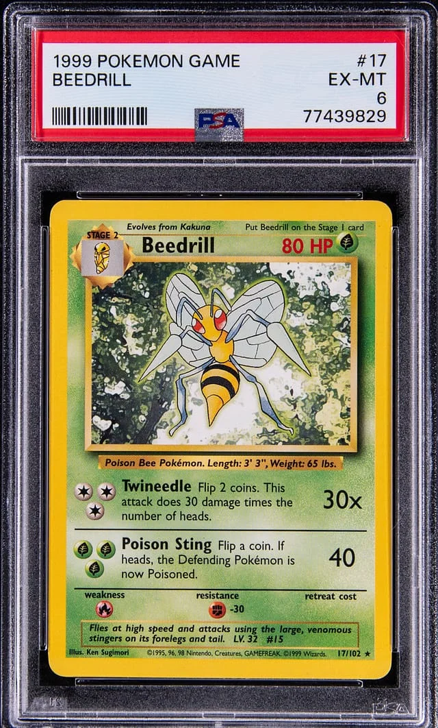 1999 Pokemon Base Set Beedrill #17 card image