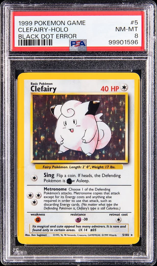 1999 Pokemon Base Set Black Dot Error Holo Clefairy #5 card image