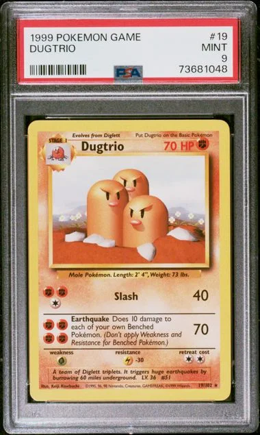 1999 Pokemon Base Set Dugtrio #19 card image