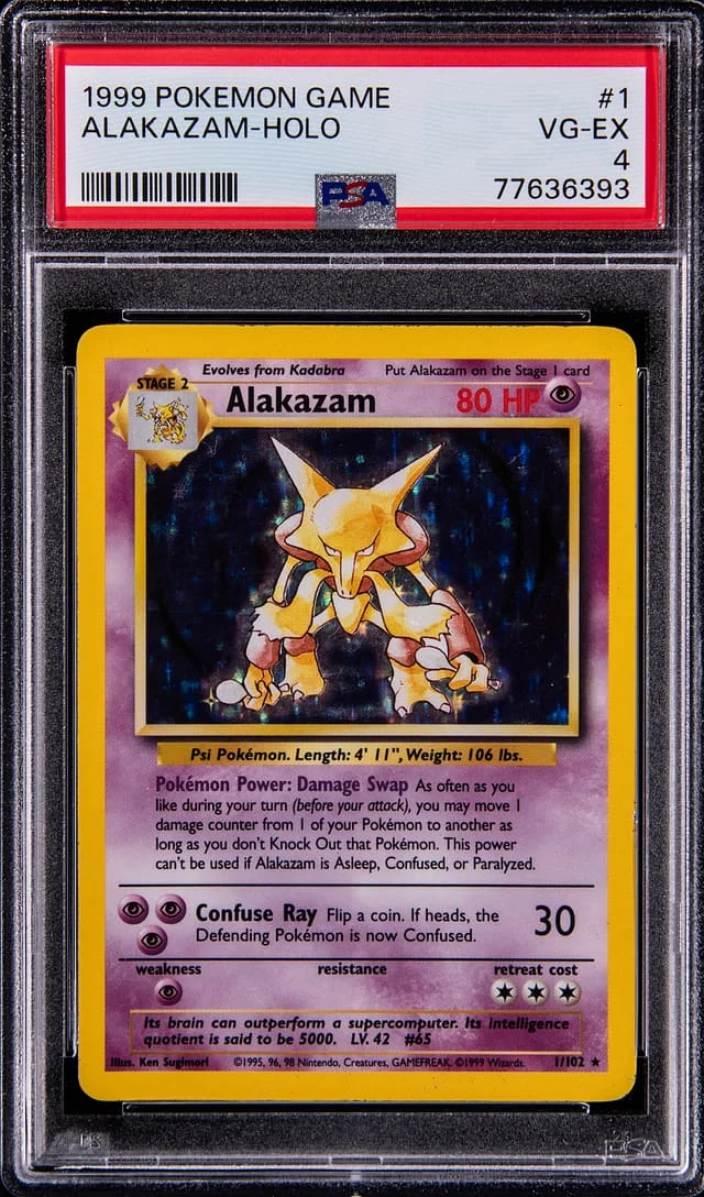1999 Pokemon Base Set Holo Alakazam #1 card image