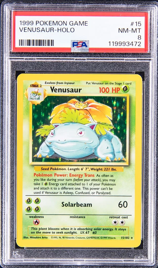 1999 Pokemon Base Set Holo Venusaur #15 card image