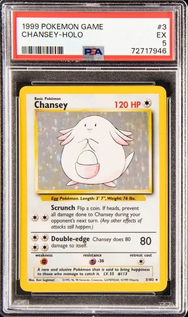1999 Pokemon Base Set Holofoil Chansey #3 card image