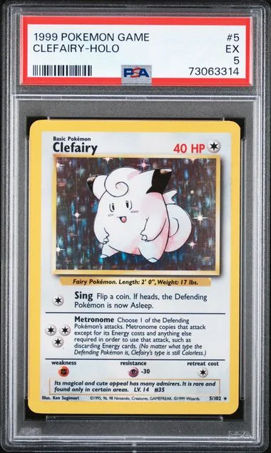 1999 Pokemon Base Set Holofoil Clefairy #5 card image