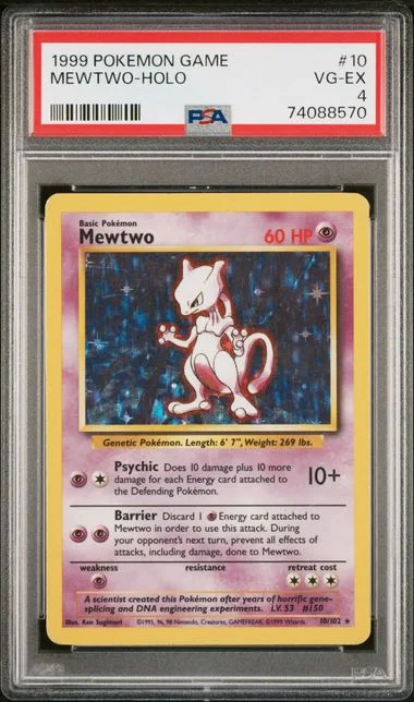 1999 Pokemon Base Set Holofoil Mewtwo #10 card image