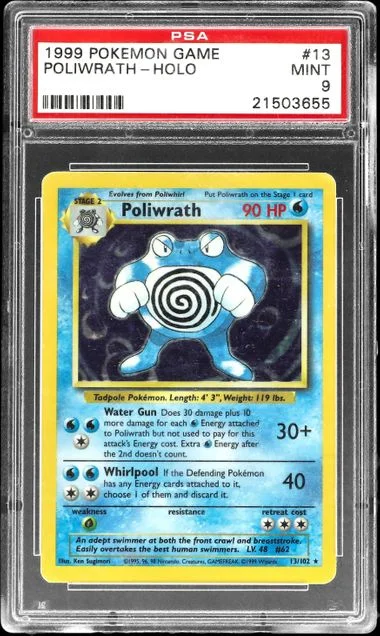 1999 Pokemon Base Set Holofoil Poliwrath #13 card image