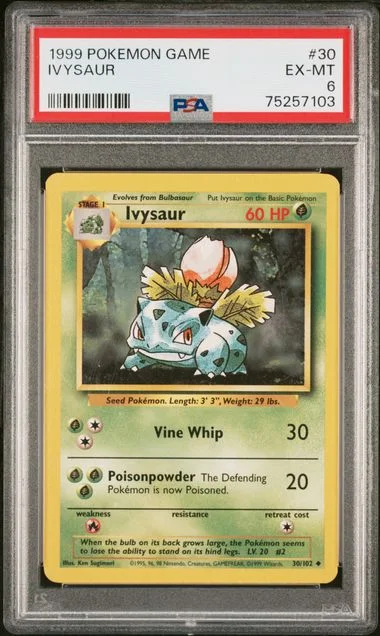 1999 Pokemon Base Set Ivysaur #30 card image