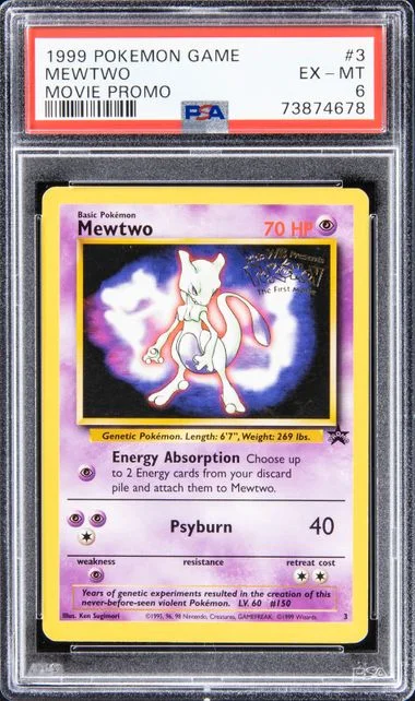 1999 Pokemon Base Set Movie Promo Mewtwo #3 card image