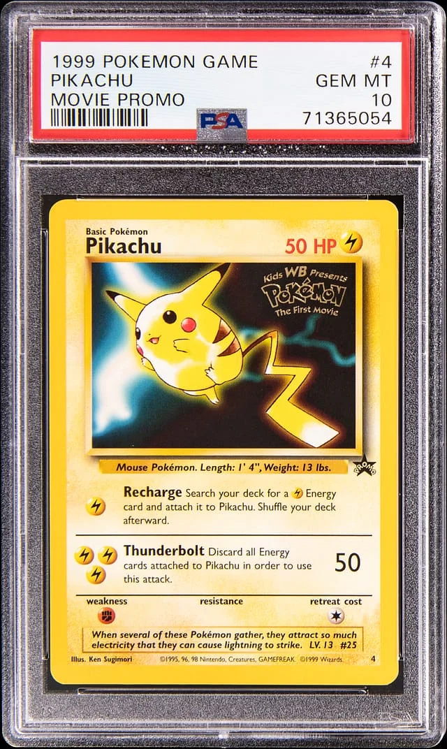 1999 Pokemon Base Set Movie Promo Pikachu #4 card image