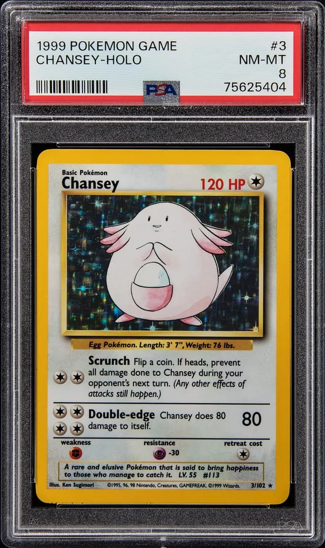 1999 Pokemon Base Set Rare Holofoil Chansey #3 card image