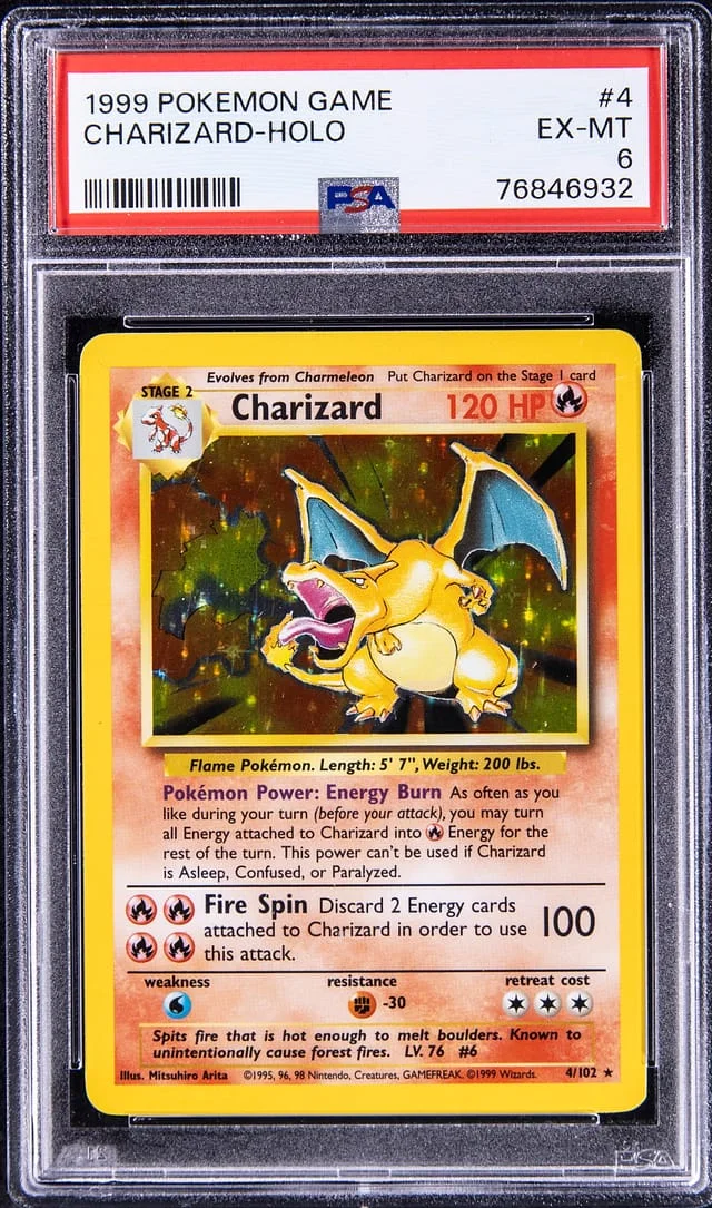 1999 Pokemon Base Set Rare Holofoil Charizard #4 card image