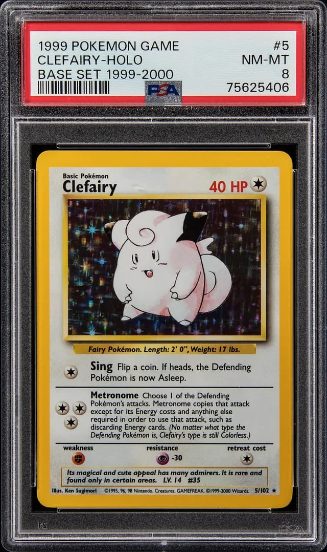 1999 Pokemon Base Set Rare Holofoil Clefairy #5 card image
