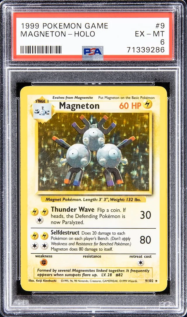 1999 Pokemon Base Set Rare Holofoil Magneton #9 card image