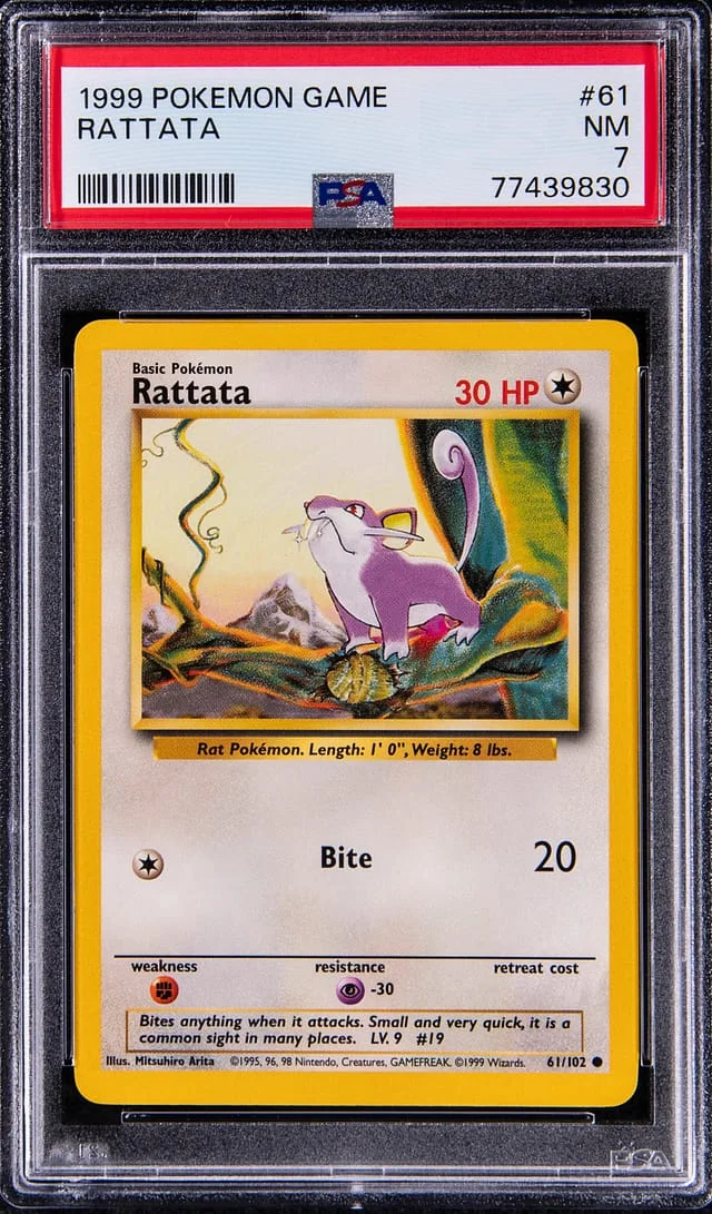 1999 Pokemon Base Set Rattata #61 card image