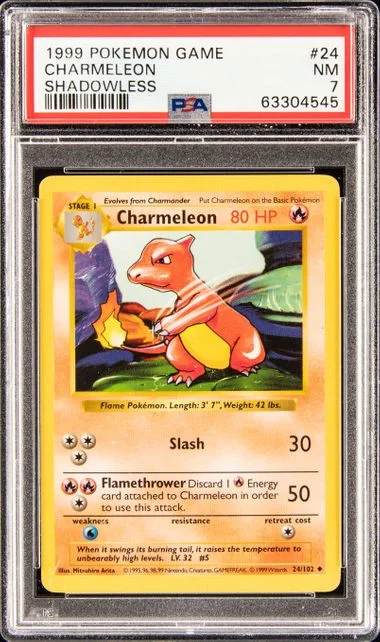 1999 Pokemon Base Set Shadowless Charmeleon #24 card image