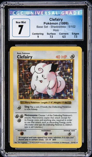1999 Pokemon Base Set Shadowless Holofoil Clefairy #5 card image