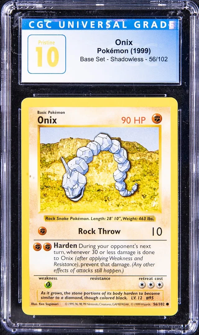 1999 Pokemon Base Set Shadowless Onix #56 card image