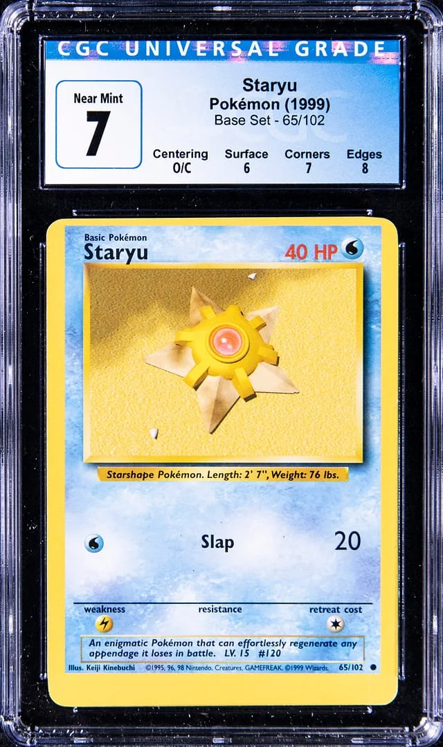 1999 Pokemon Base Set Staryu Error #65 card image