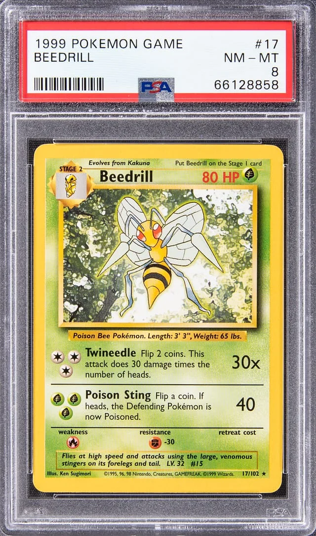 1999 Pokemon Base Set Unlimited Beedrill #17 card image