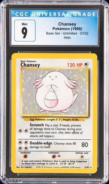 1999 Pokemon Base Set Unlimited Holofoil Chansey #3 card image