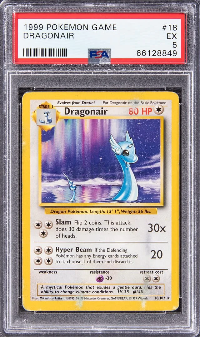 1999 Pokemon Base Set Unlimited Rare Dragonair #18 card image