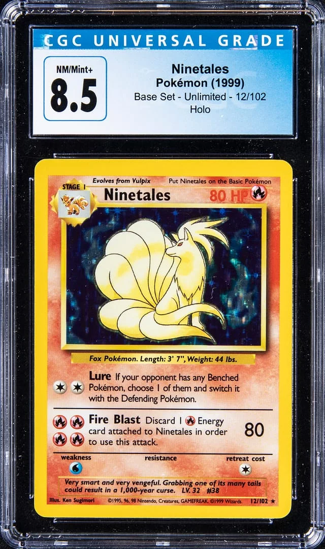1999 Pokemon Base Set Unlimited Rare Holofoil Ninetales #12 card image
