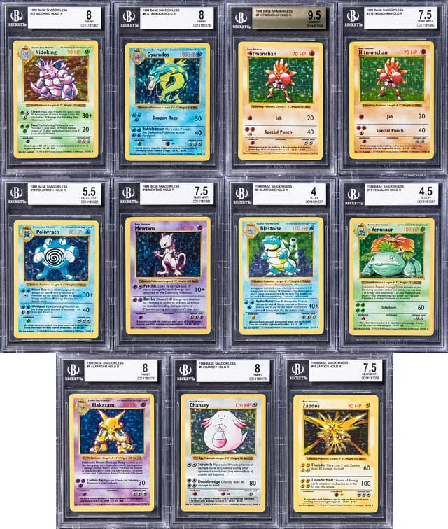 1999 Pokemon Base Set Unlimited Shadowless Collection Graded Featuring #11 card image