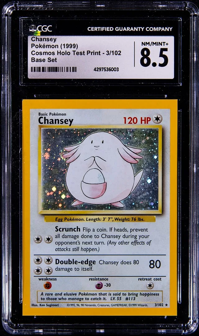 1999 Pokemon Cosmos Holo Test Print Rare Holofoil Chansey #3 card image