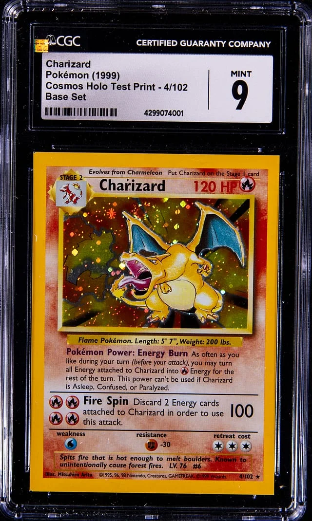 1999 Pokemon Cosmos Holo Test Print Rare Holofoil Charizard #4 card image