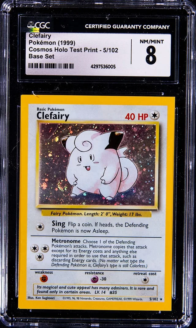 1999 Pokemon Cosmos Holo Test Print Rare Holofoil Clefairy #5 card image