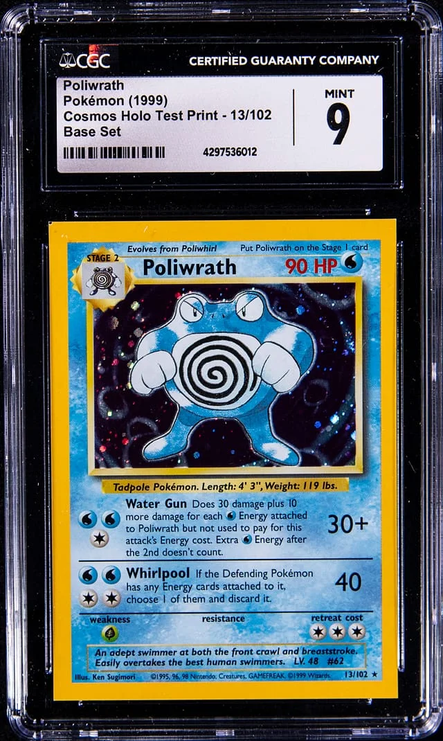 1999 Pokemon Cosmos Holo Test Print Rare Holofoil Poliwrath #13 card image