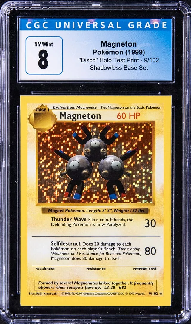 1999 Pokemon Disco Holo Test Print Shadowless Rare Holofoil Magneton #9 card image
