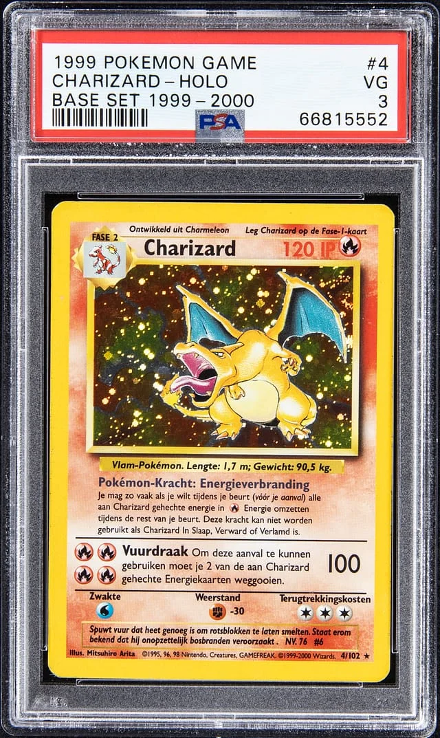 1999 Pokemon Dutch Base Set Unlimited Rare Holofoil Charizard 1999-2000 Copyright #4 card image