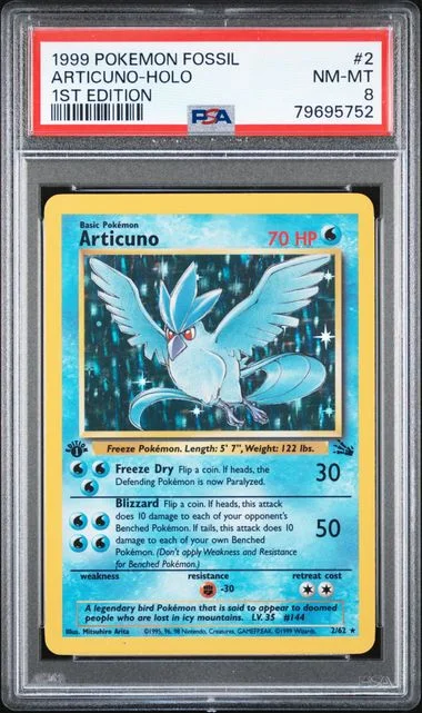 1999 Pokemon Fossil 1st Edition Articuno-Holo #2 card image