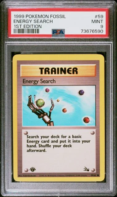 1999 Pokemon Fossil 1st Edition Energy Search #59 card image