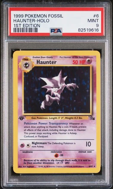 1999 Pokemon Fossil 1st Edition Haunter-Holo #6 card image