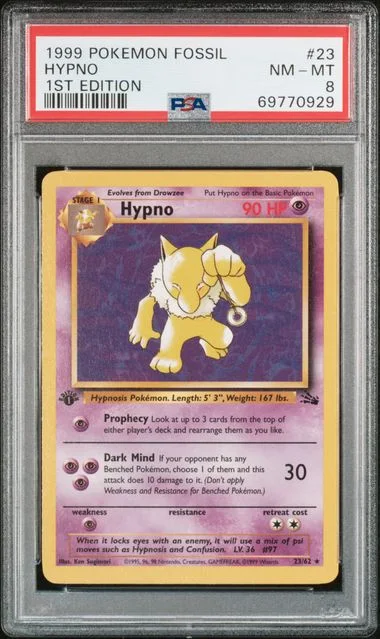 1999 Pokemon Fossil 1st Edition Hypno #23 card image