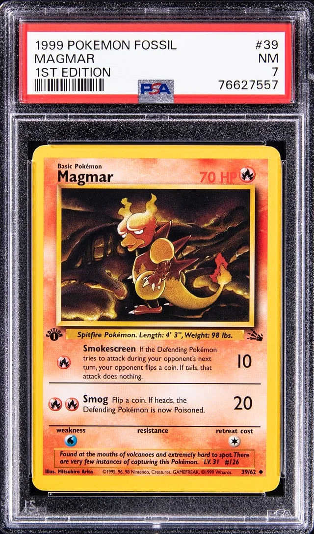 1999 Pokemon Fossil 1st Edition Magmar #39 card image